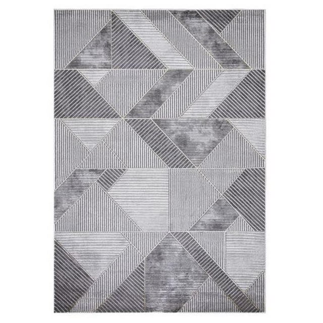 Concard Global Trading 80356 Tapis Géométrique Madison 7 x 9 Pi, Gris