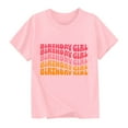 thumbnail image 2 of Frwgonr Big Girls T-shirts Short Sleeves Blouse Crewneck Birthday Graphic Summer Kids Tee Tops 2-15 Years, Pink, 2 of 5