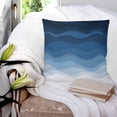 thumbnail image 4 of Navy Blue Ombre Throw Pillow Covers, Soft Pillowcases with Invisible Zipper, Modern Moire Wave Gradient Decorative Square Pillow Cushion Covers for Living Room Couch Sofa Bed 18x18 Inches, 4 of 8
