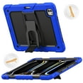 thumbnail image 2 of Case for Lenovo Tab M11 11" 2024, Military Grade Protective Silicone PC Cover with Screen Protector & Adjustable Kickstand & Shoulder Strap & Pencil Holder & 3-layer Protection, Darkblue+Black, 2 of 8