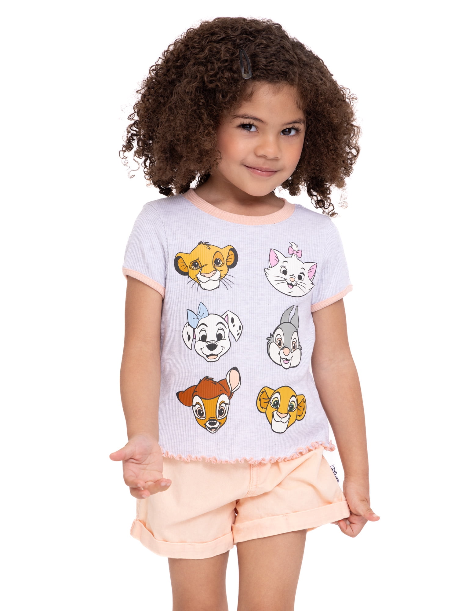 Disney Mickey & Friends Toddler Girls Top and Denim Shorts Outfit Set, 2-Piece, Sizes 12M-5T
