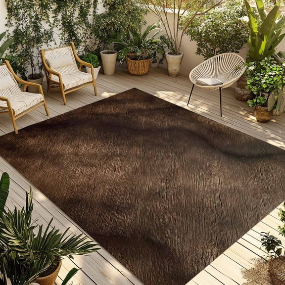Brown Wood Outdoor Rug for Patio/Deck/Porch, Non-Slip Large Area Rug 5 x 7 Ft, Vintage Farmhouse Wooden Planks Indoor Outdoor Rugs Washable Area Rugs, Reversible Camping Rug Carpet Runner