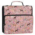 thumbnail image 5 of FORMRS Zipper Binder with Shoulder Strap 2-inch Ring 500 Sheet Capacity File Bag, Pink Floral Horses Pattern, 5 of 5