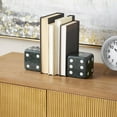 thumbnail image 2 of DecMode 4" Dice Geometric Green Marble Bookends (Set of 2), 2 of 9