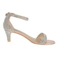 thumbnail image 2 of SheSole Women's Strappy Rhinestone Heeled Sandals Champagne US 7, 2 of 7