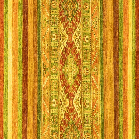 Ahgly Company Indoor Square Abstract Yellow Modern Area Rugs, 6' Square