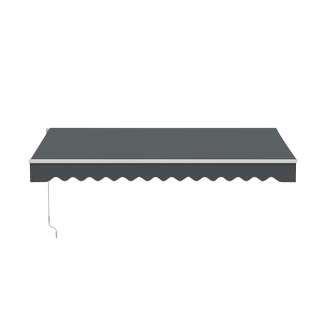 ALEKO 10' x 8' Grey Manual Retractable Patio Awning Sunshade