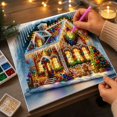 thumbnail image 4 of Christmas Diamond Painting Kit for Adults, Festive 5D Diy Art Featuring Snow Night House Design, Holiday Wall Decor Craft Gift 1 Pack, 4 of 4