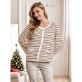 thumbnail image 5 of Cueply Women's Cardigan Sweater Long Sleeve Striped Button Knit Jackets Coats Outwear with Pockets, 5 of 7