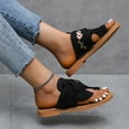 thumbnail image 3 of KBODIU Women's Comfort Slides Summer Embroidered Flowers Flip-Flops Flat Slippers Black 37, 3 of 6