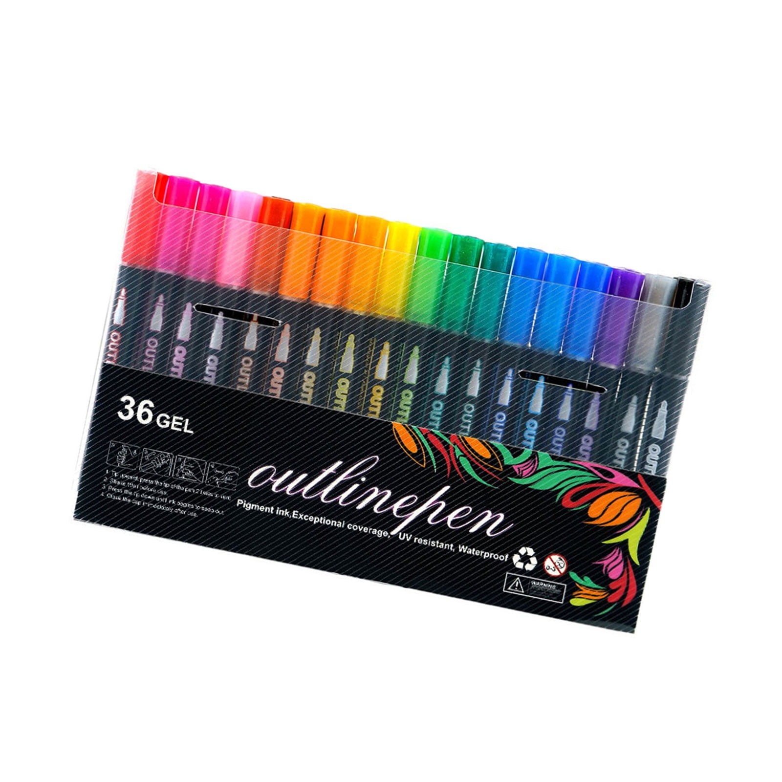 Marker Pen Smooth Flowi Double Line Glittering Gel Pen For Drawing Writing On Multiple Surfaces Fade Resistant Art Tools