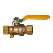 Midline Valve 947234M Premium Brass Full Port Ball Valve with Drain, 1/2 in. Compression Connections