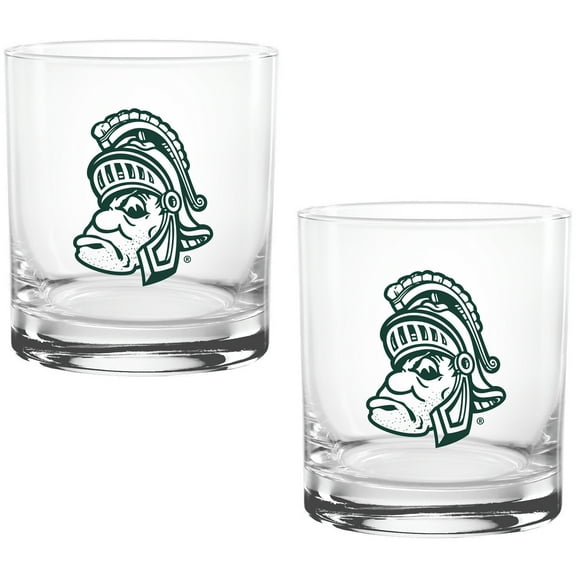 Michigan State Spartans Two Pack 14oz. Vault Sketch Rocks Glass Set