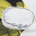 thumbnail image 3 of Paradise Hawaii Gifts Ocean Wave Larimar Sea Turtle Ankle Bracelet, Sterling Silver, 3 of 5