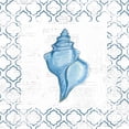 thumbnail image 2 of Adams, Emily 15x15 White Modern Wood Framed Museum Art Print Titled - Navy Conch Shell on Newsprint, 2 of 4