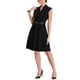 thumbnail image 4 of Vestido de trabajo INSPIRE CHIC para mujer, corte acampanado, vestido de negocios de manga corta 2024, 2XL, negro, 4 of 6