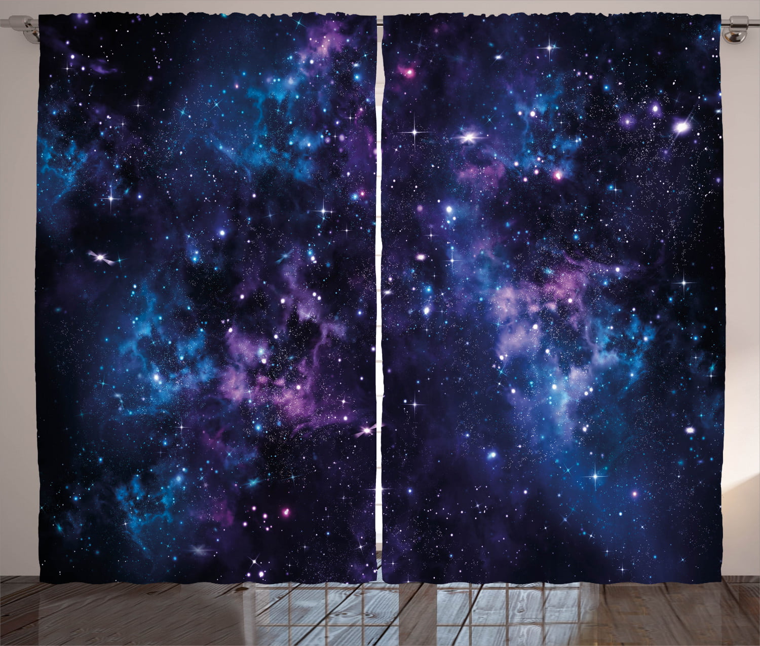 Galaxy Curtains Galaxy in Outer Space Window Drapes 2 Panel Set 108x84 Inches 