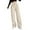 Khaki, variant on Comdrip Womens Pants Casual, Women's Elastic Waist Slim Striped Wide Leg Pants Trousers Pants for Women Black L