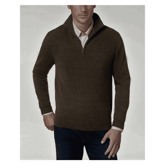 Weatherproof Vintage Men's Quarter-Zip Sweater, Espresso, Size S