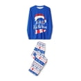 thumbnail image 2 of Christmas Family Matching Pajamas Long Sleeve Letter Printed Plaid Tops Elastic Waist Long Pants, 2 of 9