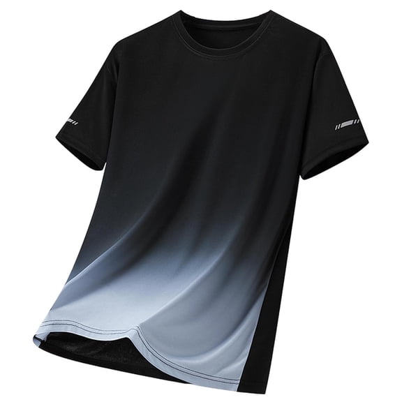 Zekutng Mens Shirts Gradient-Print Short-Sleeve Crew-Neck T-Shirt,Sizes M-5XL