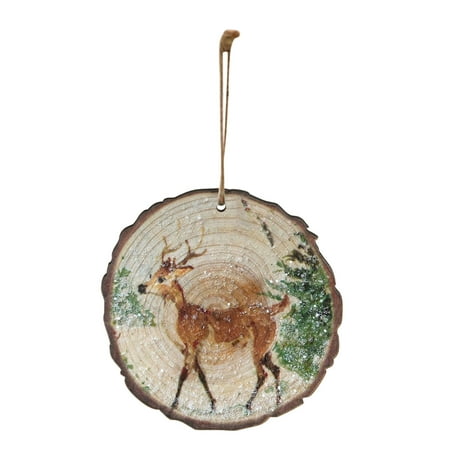 

Christmas Decorations Clearance! Lovely Christmas Round Wooden Hanging Night Scenery Printed Pendant