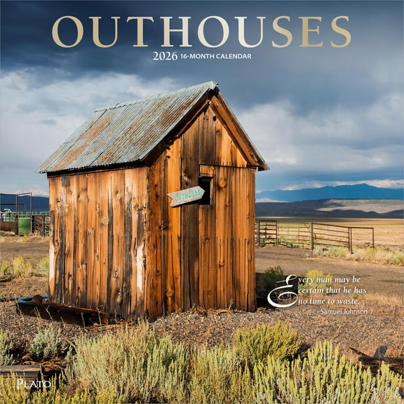 Outhouses | 2026 12x24" (Hanging) Monthly Square Wall Calendar | Plato