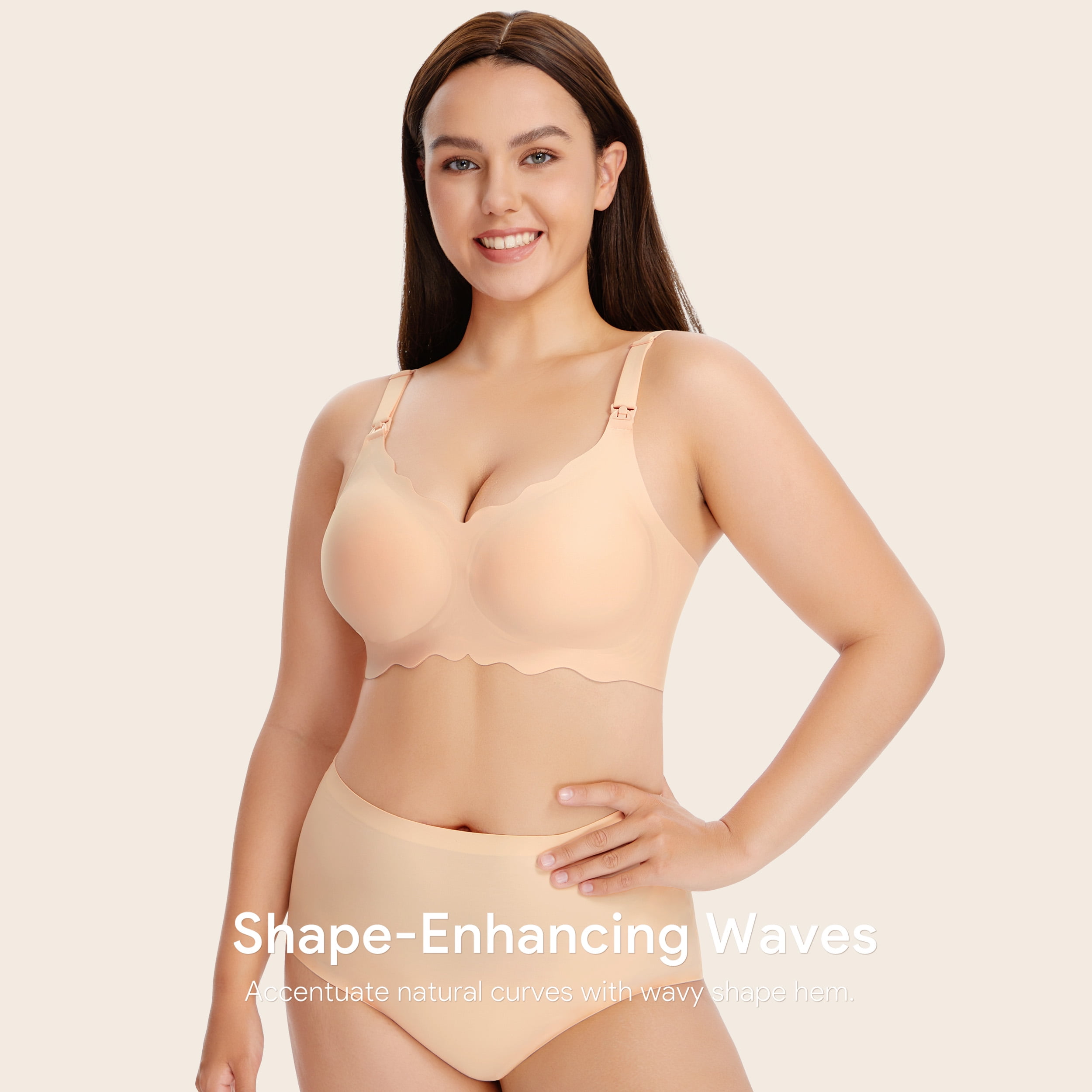HBlife 3 Pack Nursing Bras for Breastfeeding Ultra Comfort Seamless Maternity Bra Pack Wireless Pregnancy Bralette Bra Extender