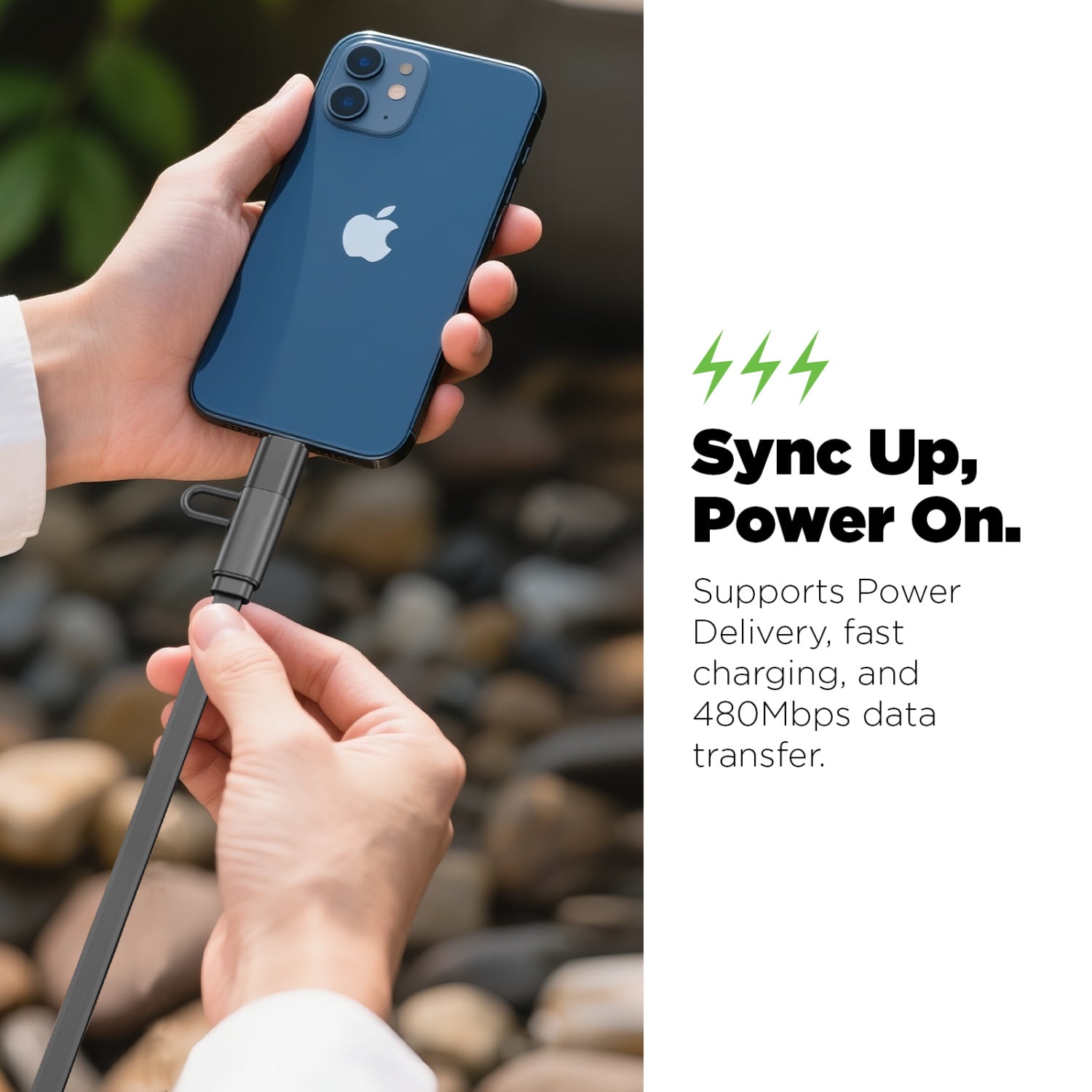 MyBat Pro PowerLines 4-in-1 Dual-Retractable Charging Cable - 3FT - Black