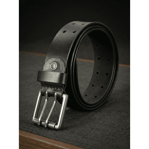 Paul Walter Genuine Leather 2 Pin Holes Belt with Heavty Buckle