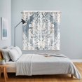 thumbnail image 4 of Vintage White Beige Floral Kitchen Curtains 63 Inch Length, Abstract Art Flower Grommet Top Bedroom Living Room Curtains, Light Filtering Cafe Curtain Drapes 2 Panels Set 84''x63'', 4 of 9