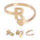 thumbnail image 4 of Anillo sencillo de acero inoxidable con iniciales en inglés, joyería retro para niña (dorado), 4 of 6