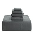thumbnail image 4 of Clara Clark Home Quilt Set Bedspread - Ultra Soft Microfiber Embossed Grid Weave Pinsonic Lightweight Coverlet - Quilted Comforter 5 Piece Bedding Set - 2 Pillow Shams, 2 Euro Shams - Queen, Gray, 4 of 4