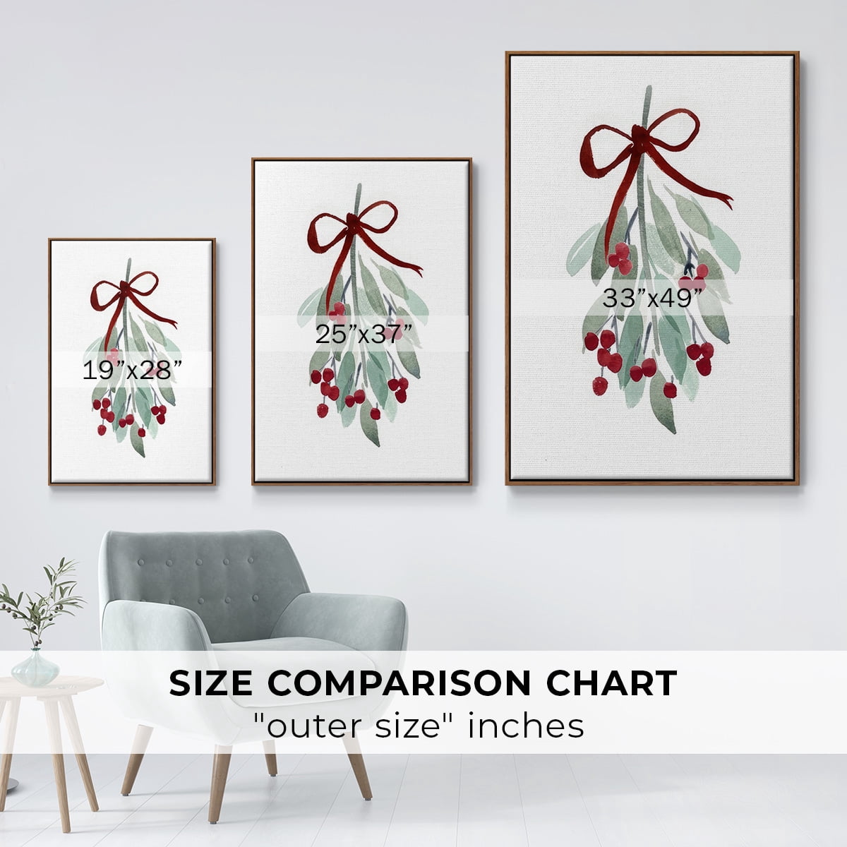 Come Across I - Framed Gallery Wrapped Holiday Canvas - 25 x 37 - Rosewood Frame