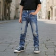 thumbnail image 2 of Ripped Denim Jeans for Boys Boy's Skinny Fit Blue Jeans Boys Boys Back to School Clothes Teens Jeans 11-12 Years, 2 of 9