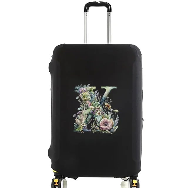 Housses de Valise Housse de Protection Valise de Voyage Anti-Rayures Housse Anti-Poussière Réutilisable Housse Anti-Poussière Lavable Motif Imprimé Floral Lettre 8floral Lettre X m