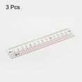 thumbnail image 3 of Uxcell 3pcs Straight Ruler 15cm Metric Clear Measuring Tool Checkered Design with Wavy Line, Light Pink, 3 of 6
