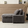 thumbnail image 5 of Aukfa 49" Chaise Lounge Oversized Corduroy Sofa Plush Chair Bed w/ 3 Pillows for Living Room, Gray, 5 of 10