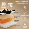 thumbnail image 5 of Blunique Electric Heated Blanket Full Size, Flannel & Sherpa, 10 Heat Levels 4 Time Settings, Giftable Home Decor Blanket, Cow Print White 72"x84", 5 of 9