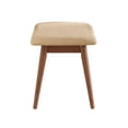 thumbnail image 4 of Weston Home Arne Mid-Century Tapered Beige Fabric Dining Bench, Dark Walnut Finish, 4 of 7