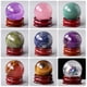 thumbnail image 3 of Xiao Hua 1 pieza de bola de piedra original de cristal natural púrpura con base, adorno de logotipo mineral de divulgación científica planetaria, bola de agua de ráfaga de siete estrellas, 3 of 4