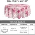 thumbnail image 3 of Pink Christmas Round Tablecloth 60 Inch Hot Pink White Xmas Snowflake Winter Holiday Theme Decorative Table Cloth Seasonal Rustic Farmhouse for Indoor Party Kitchen Dinner Picnic Decor, 3 of 8