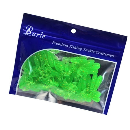 50Pcs Fishing Lures Soft Colorful Long Tail Swimbaits Fishing Lures Soft Artificial Lures for Fishing Trout Redfishes