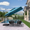 thumbnail image 3 of Purple Leaf 9ft Outdoor Patio Umbrella - Offset Cantilever Design with 360° Rotation, Turquoise Blue Square Market Umbrella for Deck, Pool, and Garden, 3 of 14