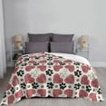thumbnail image 6 of XMXT Throw Blanket, Heart Pet Paw Print Machine Washable Blankets for Sofa, 80 x 60 inches Multicolor, 6 of 9