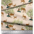 thumbnail image 2 of Soimoi Rayon Fabric Tree & Kangaroo Animal Print Fabric by The Yard 56 Inch Wide, 2 of 3