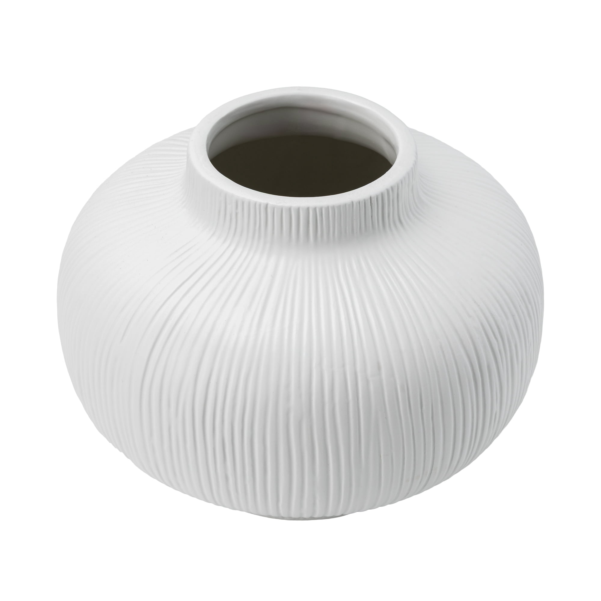 Better Homes & Gardens Soft Curve White Ceramic Decorative Vase, 6"
