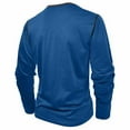 thumbnail image 4 of Miluxas Men's Henley Shirts Long Sleeve Casual Pullover T-Shirt Fashion Basic Button Shirtst Blue, 4 of 6