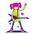 thumbnail image 2 of Rockstar Girl Wall Mural by Wallmonkeys Peel and Stick Graphic (48 in H x 45 in W) WM60298, 2 of 4