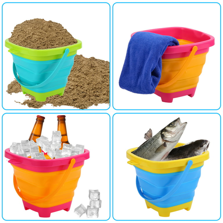 Beach Sand Toys Set for Kids, Silicone Collapsible Foldable Beach